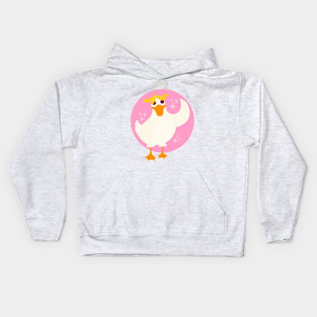 Hand Drawn Funny Duck Kids Hoodie by Mako Design 